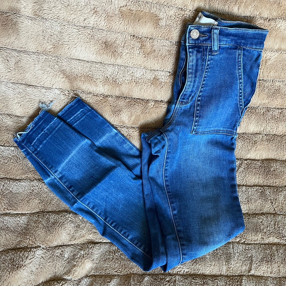 Garage brand skinny jeans with cutoff ankles